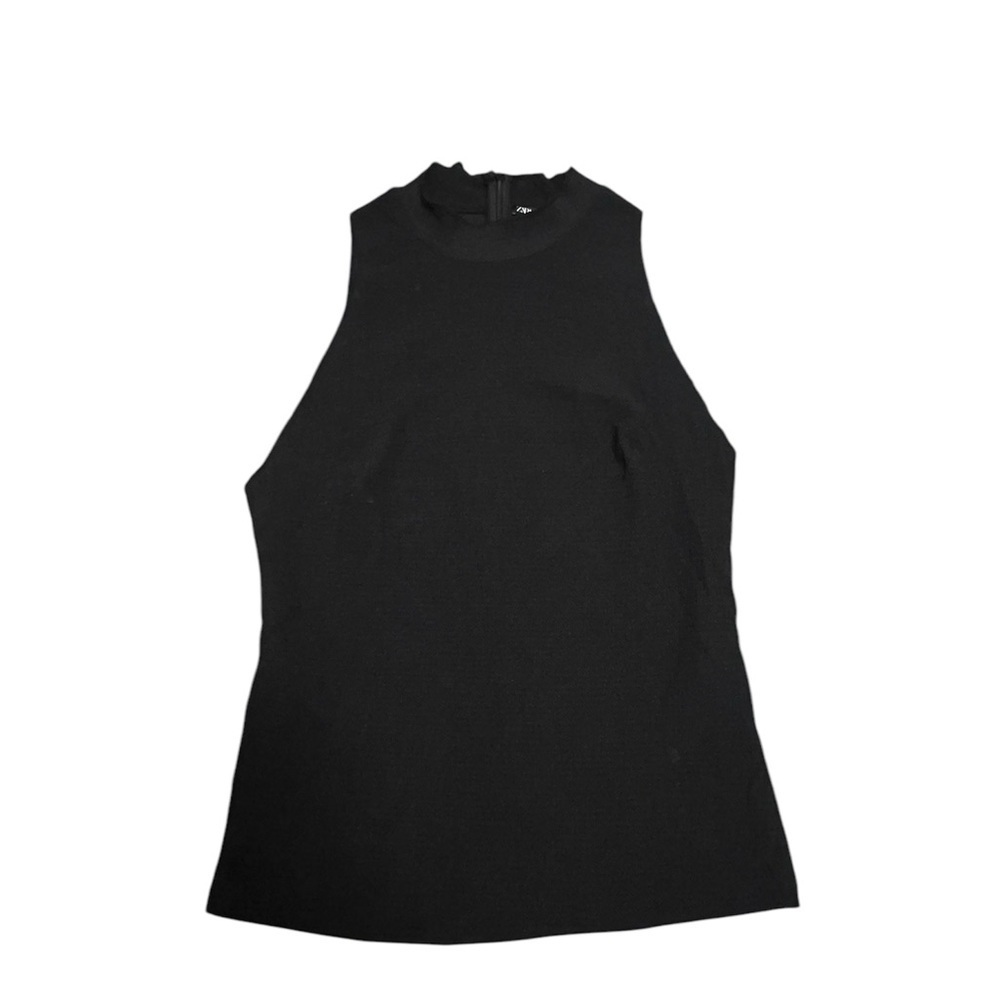 Zara Women's Sleeveless Top-Black-Size Large